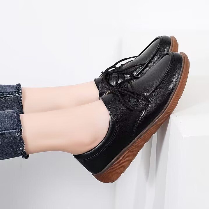 Small Leather Shoes Close Up